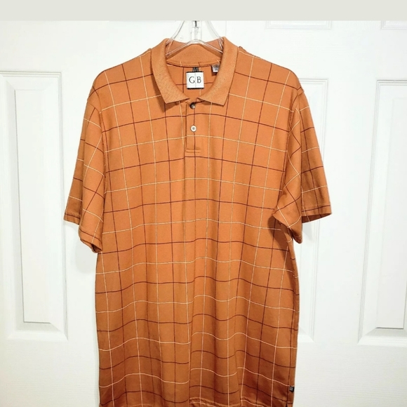 Geoffrey Beane Sz L Polo Shirt Window Pane Design - Picture 1 of 5